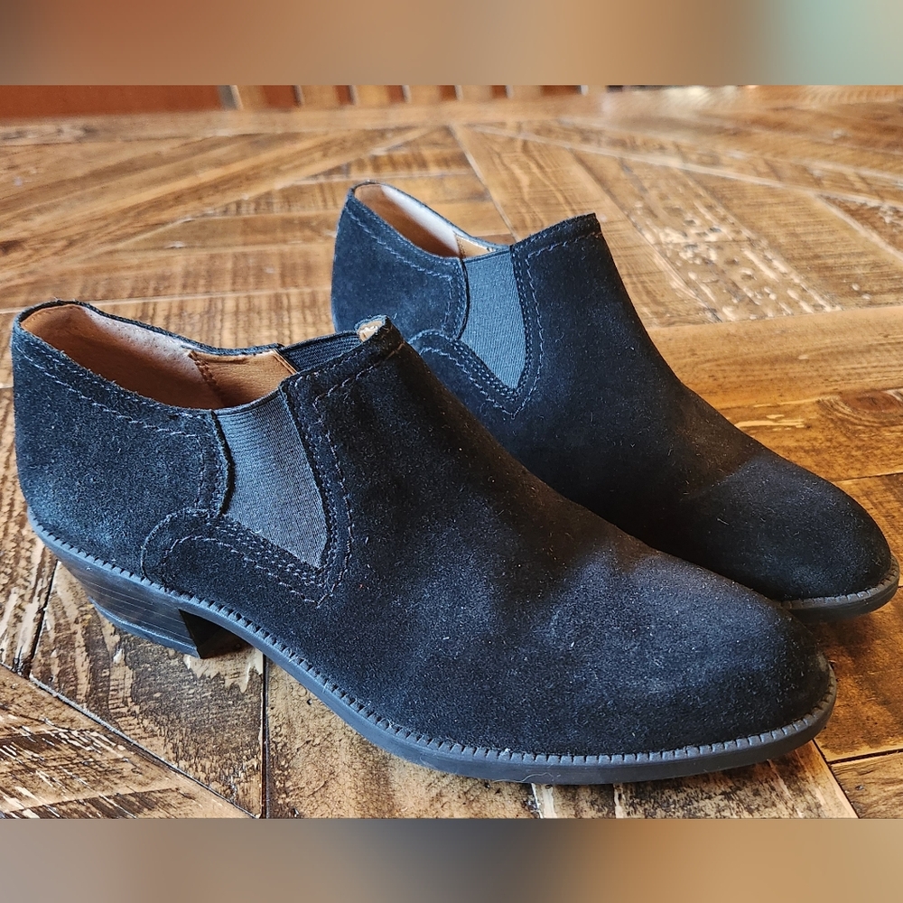 Franco Sarto Black Suede Booties Size 6.5 - Picture 2 of 11